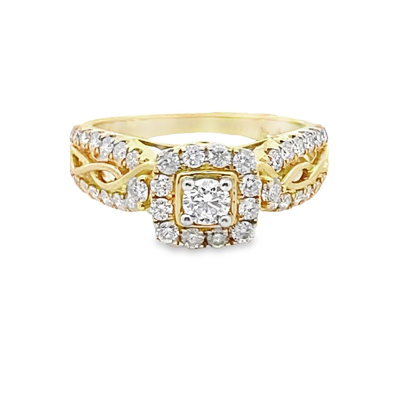 14 Karat Yellow Gold  Diamond Bridal Ring .95 Carat I1  I-J